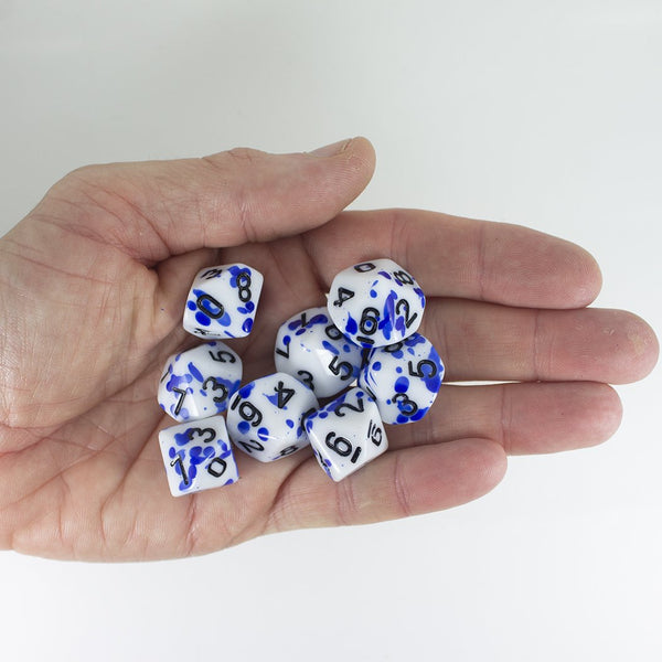 Splatter Dice - Blue - D10 Set - Paladin Roleplaying