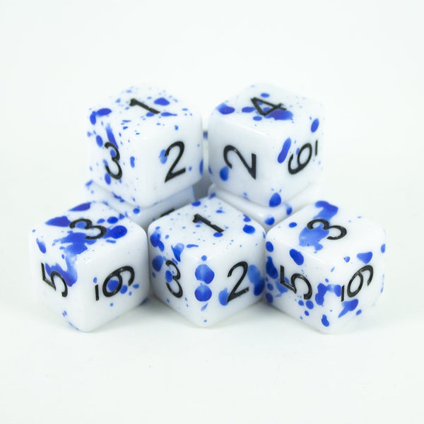 Splatter Dice - Blue - D6 Set - Paladin Roleplaying