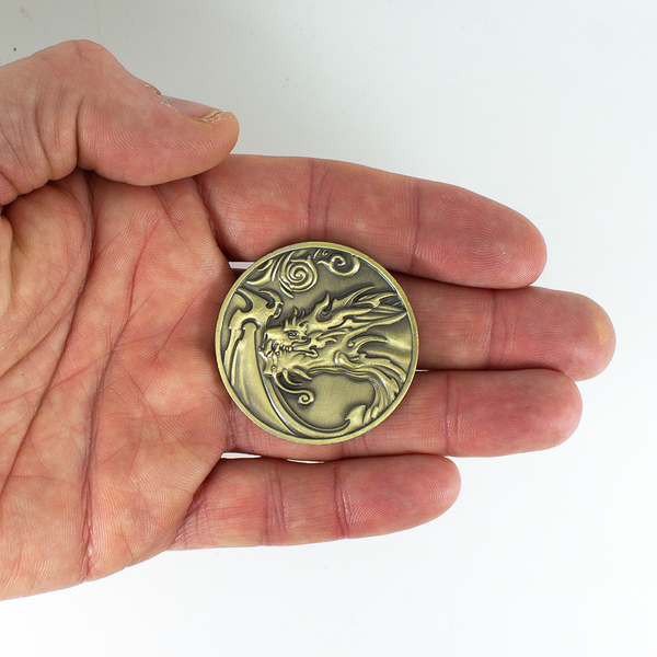 Dragon D2 Coin - Antique Gold