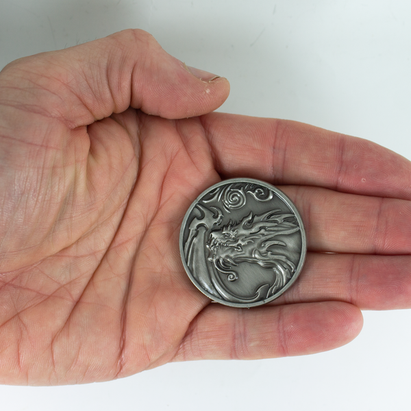 Dragon D2 Coin - Antique Silver