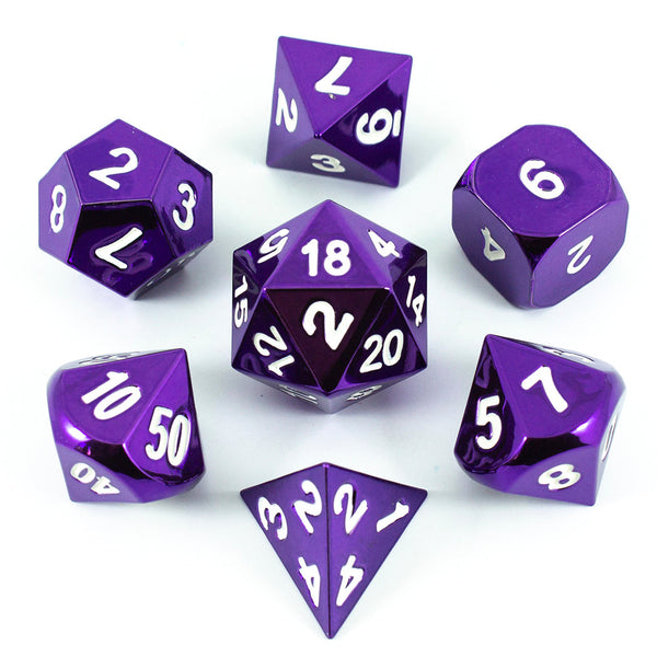 Purple Metal Dice Set, In Presentation Tin