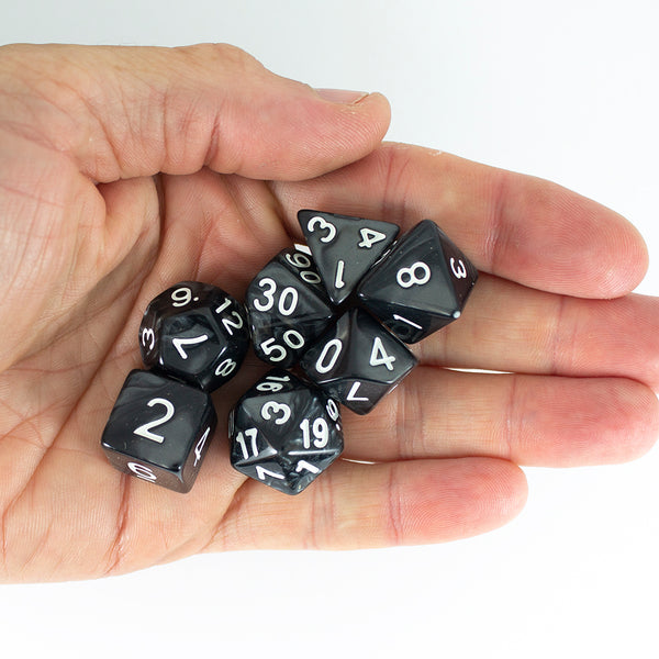 Granite Pearl RPG Dice Set