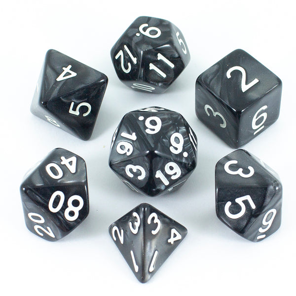 Granite Pearl RPG Dice Set