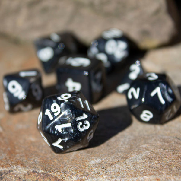 Granite Pearl RPG Dice Set
