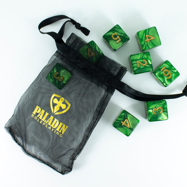 Green Pearl Dice - 8D6 Set - 'Moss'