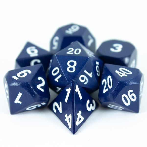 Blue Metal Dice Set, In Presentation Tin