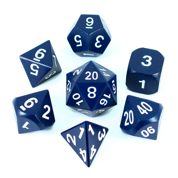 Blue Metal Dice Set, In Presentation Tin