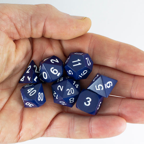 Blue Metal Dice Set, In Presentation Tin