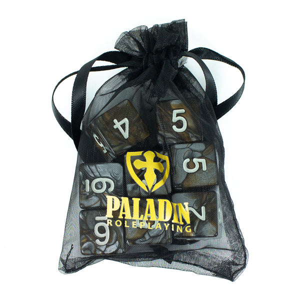 'Gargoyle' Bronze and Grey 8 D6 Dice Set