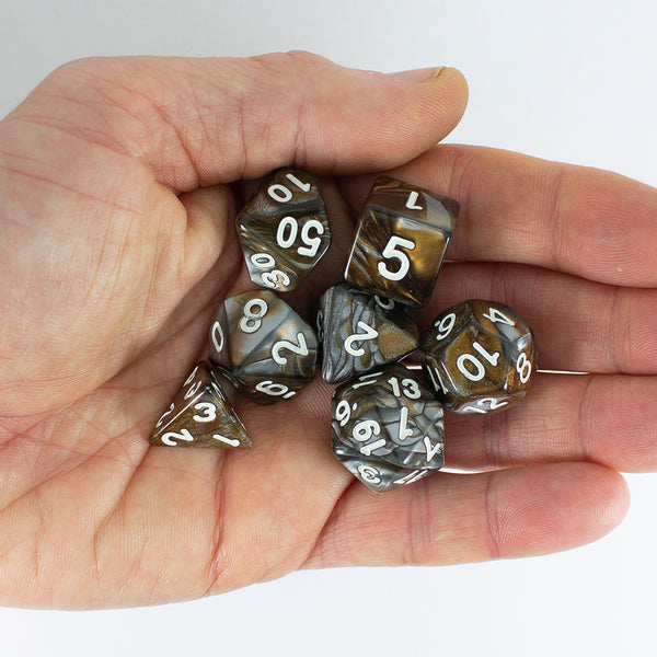 'Gargoyle' Bronze and Grey - RPG Dice Set