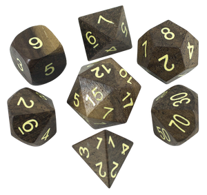 'Wildwood' Wooden DnD Dice - Full RPG Dice Set - Ebony - Paladin Roleplaying