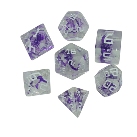 Starfarer 'Wormhole' Clear / Purple Sci-Fi RPG dice