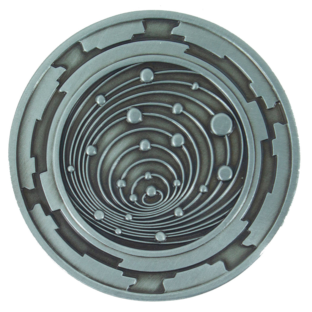 Starfarer Sci-Fi D2 Coin - Gumetal Silver – Paladin Roleplaying