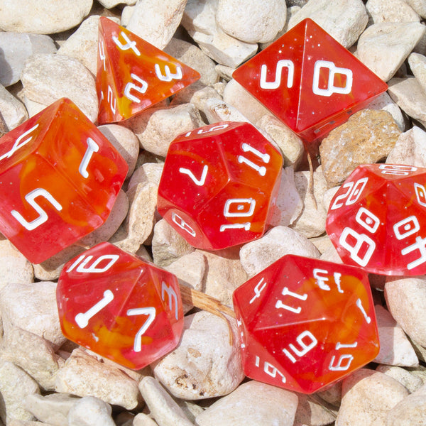 Starfarer 'Red Dwarf' Red and Yellow Sci-Fi RPG dice