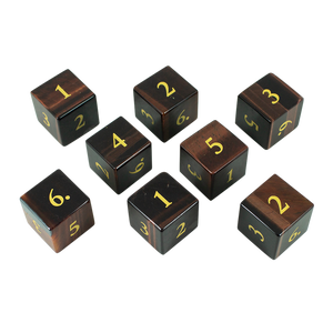 Luxury Stone Dice - Red Tiger's Eye - 8D6 set