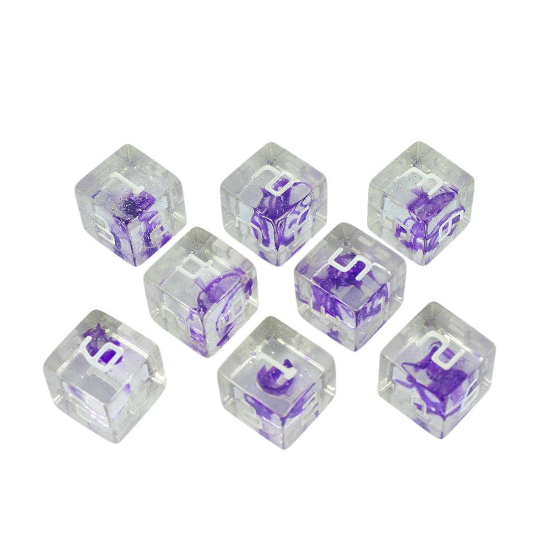 Starfarer 'Wormhole' Clear / Purple 8D6 dice