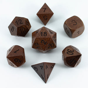 'Wildwood' Wooden DnD Dice - Full RPG Dice Set - Purple Heart