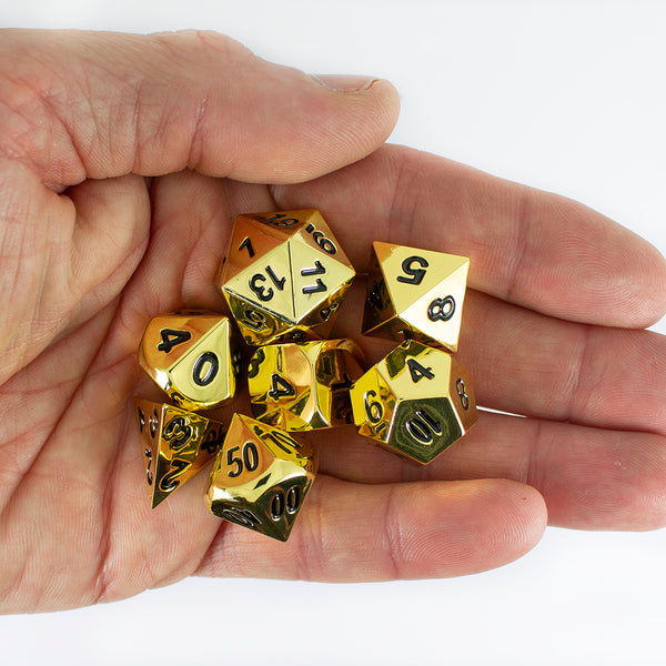 Gold Metal Dice Set, In Presentation Tin