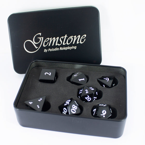 Luxury Stone DnD Dice - Onyx - Full RPG Set