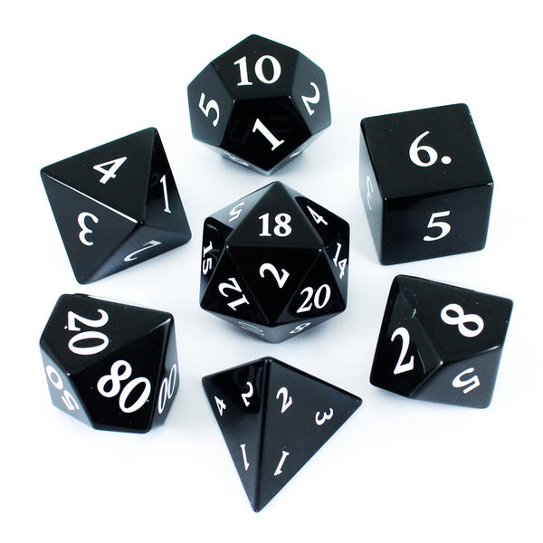 Luxury Stone DnD Dice - Onyx - Full RPG Set