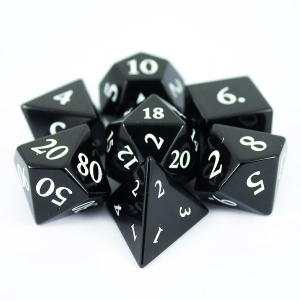 Luxury Stone DnD Dice - Onyx - Full RPG Set