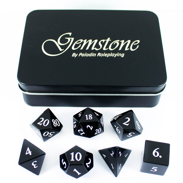 Luxury Stone DnD Dice - Onyx - Full RPG Set
