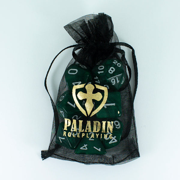Green Pearl RPG Dice - Full Polyhedral Set - 'Emerald'
