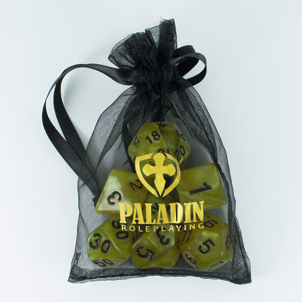 Yellow Pearl RPG Dice - Full Polyhedral Set - 'Lemon'