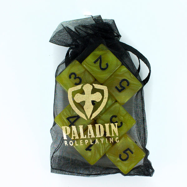 Yellow Pearl Dice - 8D6 Set - 'Lemon'