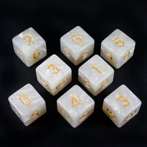 White Pearl Dice - 8D6 Set