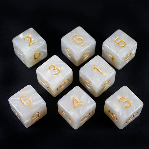 White Pearl Dice - 8D6 Set