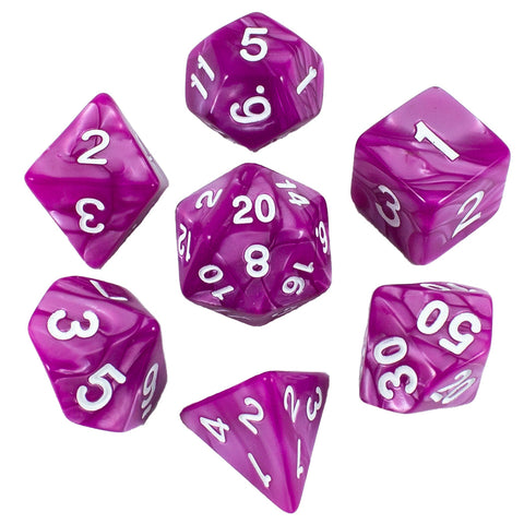 Magenta Pearl RPG Dice - Full Polyhedral Set