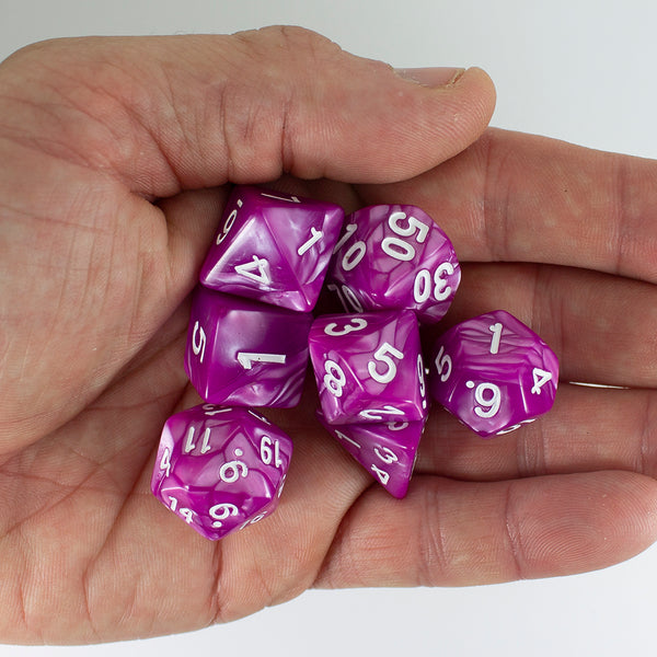 Magenta Pearl RPG Dice - Full Polyhedral Set