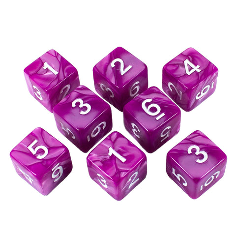 Magenta Pearl Dice - 8D6 Set