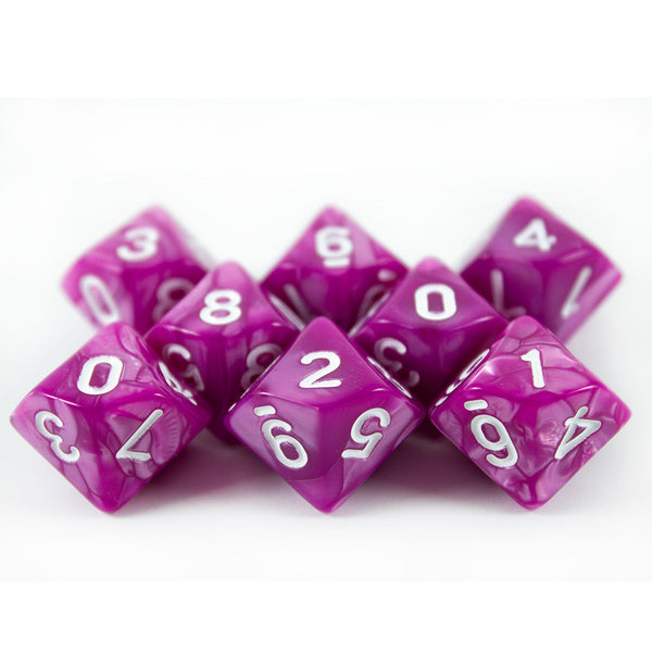 Magenta Pearl Dice - 8 D10 Set