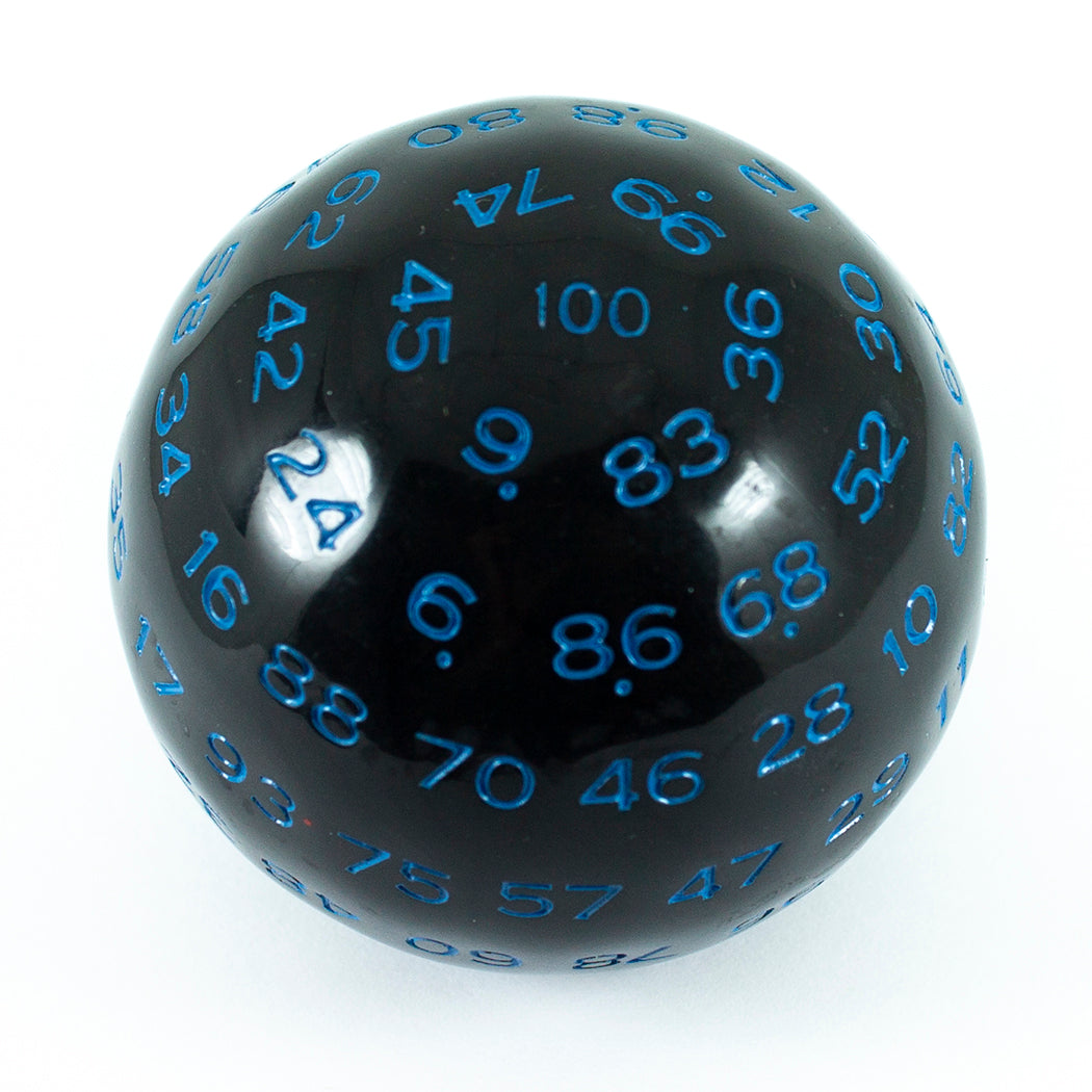 D100 – Black, with blue numbers
