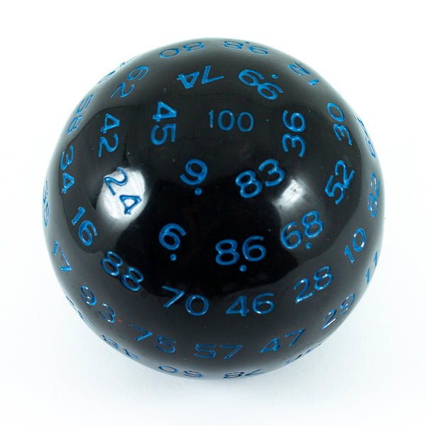 D100 – Black, with blue numbers