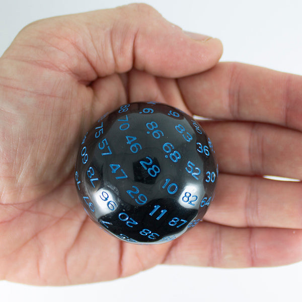 D100 – Black, with blue numbers
