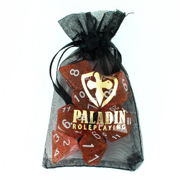 Red Glitter RPG Dice - Full Polyhedral Set