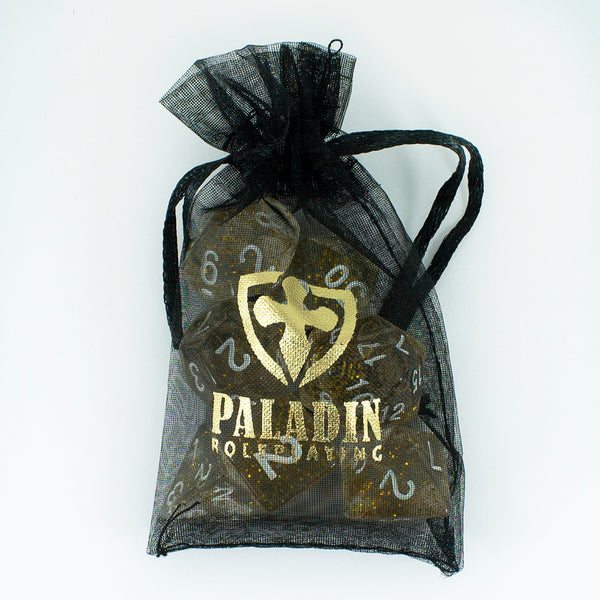 Gold Glitter RPG Dice - Full Polyhedral Set