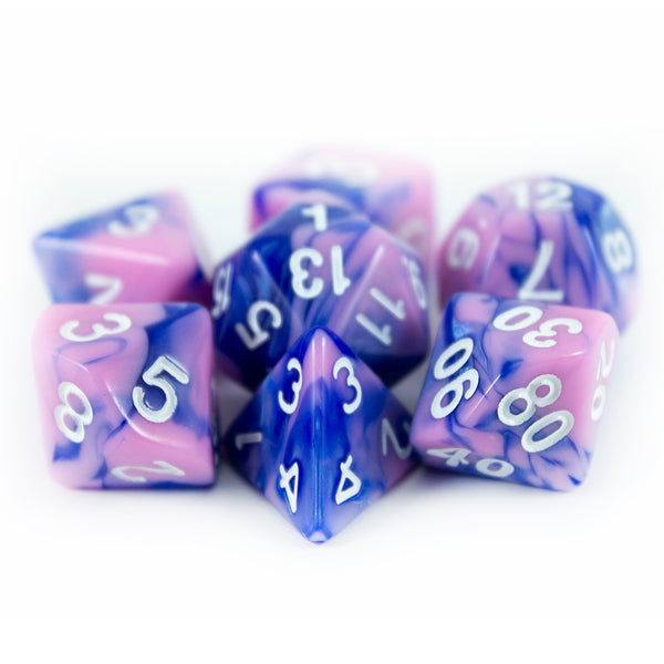 'Celestial Dream' Pink and Blue RPG Dice