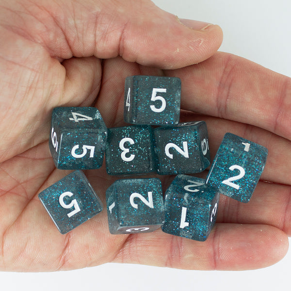 Blue Glitter 8D6 Dice Set