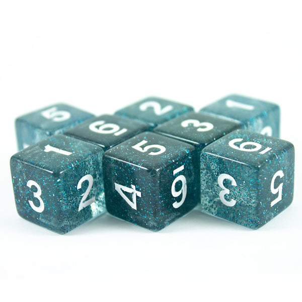 Blue Glitter 8D6 Dice Set