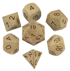 'Wildwood' Wooden DnD Dice - Full RPG Dice Set - Cherry - Paladin Roleplaying