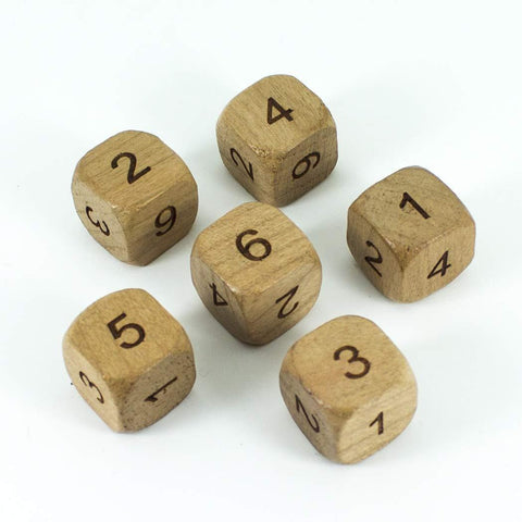 'Wildwood' Wooden DnD Dice - 6 D6 Set - Cherry - Paladin Roleplaying