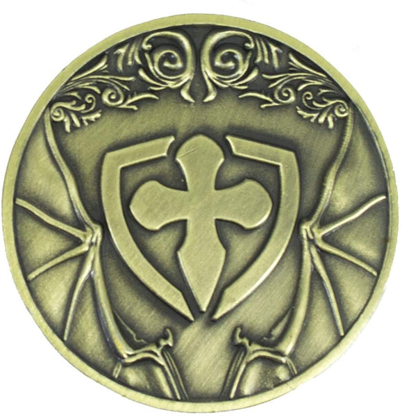 Dragon D2 Coin - Antique Gold - Paladin Roleplaying