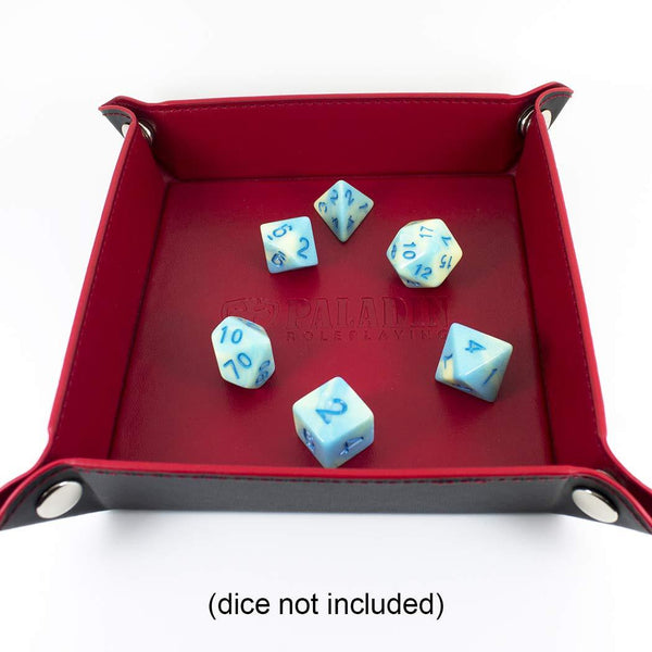 RPG Dice Rolling Tray - Small Portable Faux Leather Tray for DND - Paladin Roleplaying
