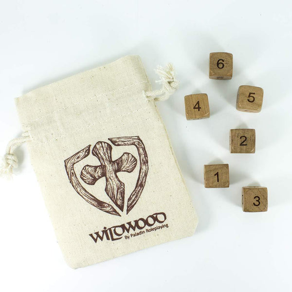'Wildwood' Wooden DnD Dice - 6 D6 Set - Cherry - Paladin Roleplaying