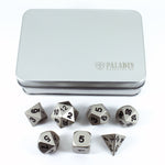 Paladin Roleplaying Silver Metal Dice Set, In Presentation Case - Paladin Roleplaying