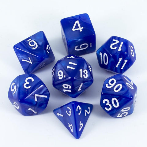Pearl Blue Polyhedral Dice Set - Paladin Roleplaying